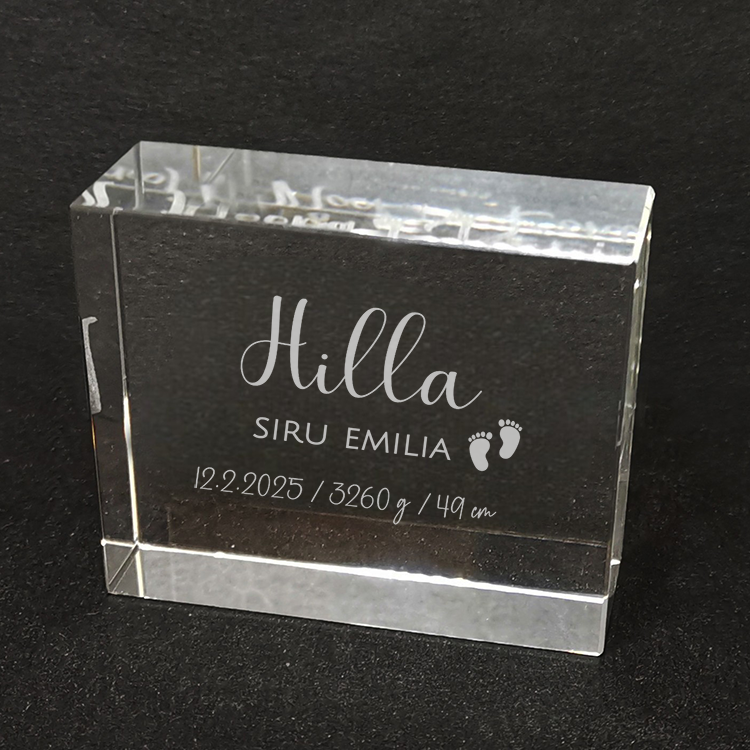 Lasikoriste kaiverruksella, syntymätaulu