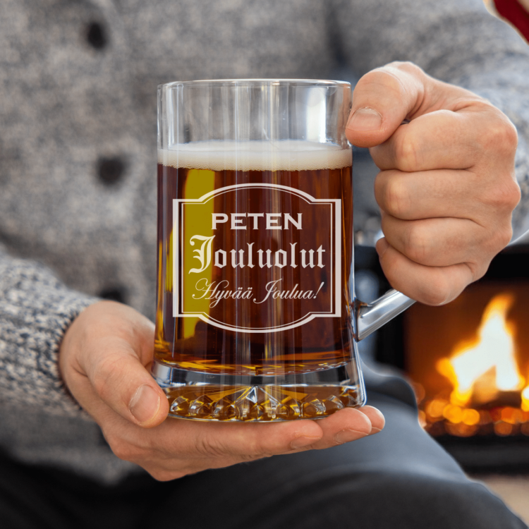 Oluttuoppi kaiverruksella, joululahja miehelle